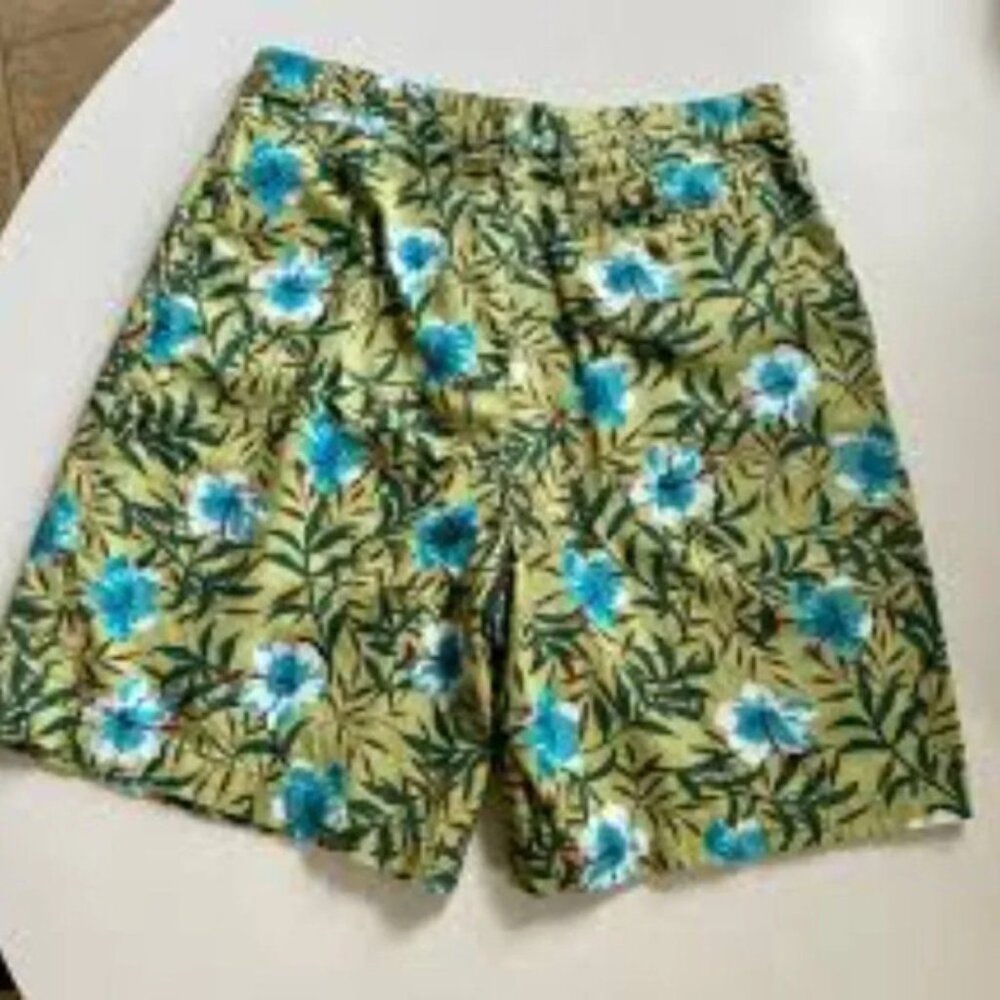 Vintage White Stag 1990s Tropical Print High‎ Waisted Bermuda Shorts / Size 16